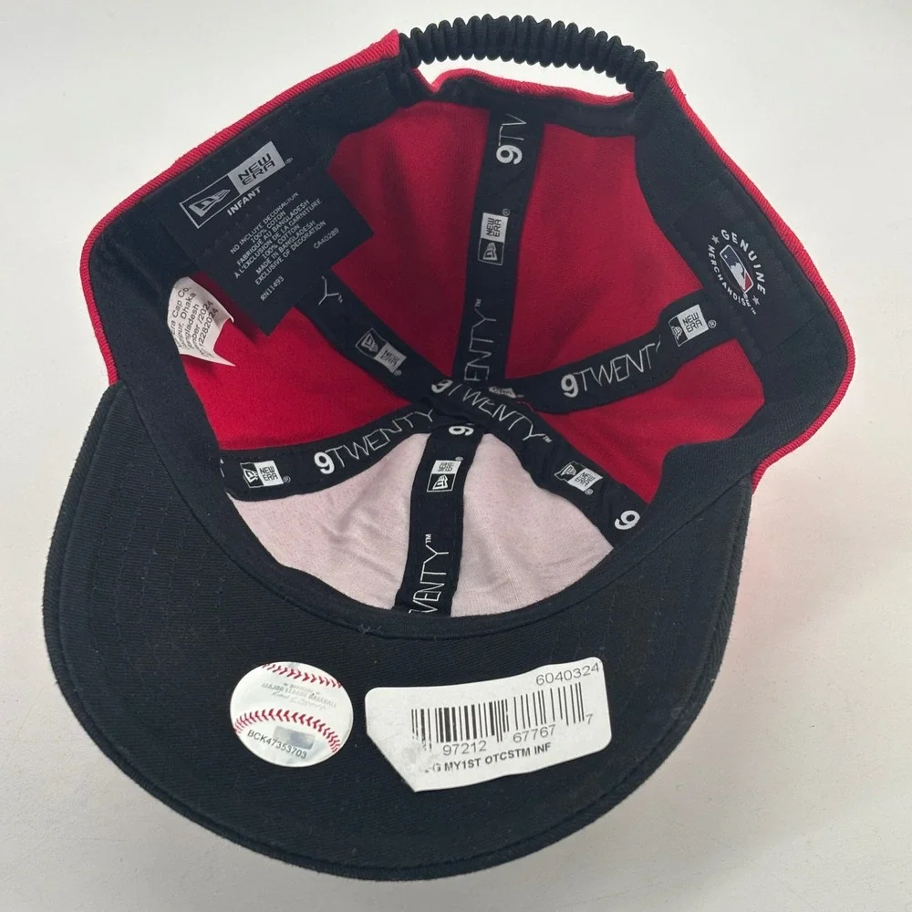 New Era 9TWENTY Cincinnati Reds Hat Infant Red Black Elastic MLB Baseball Cap